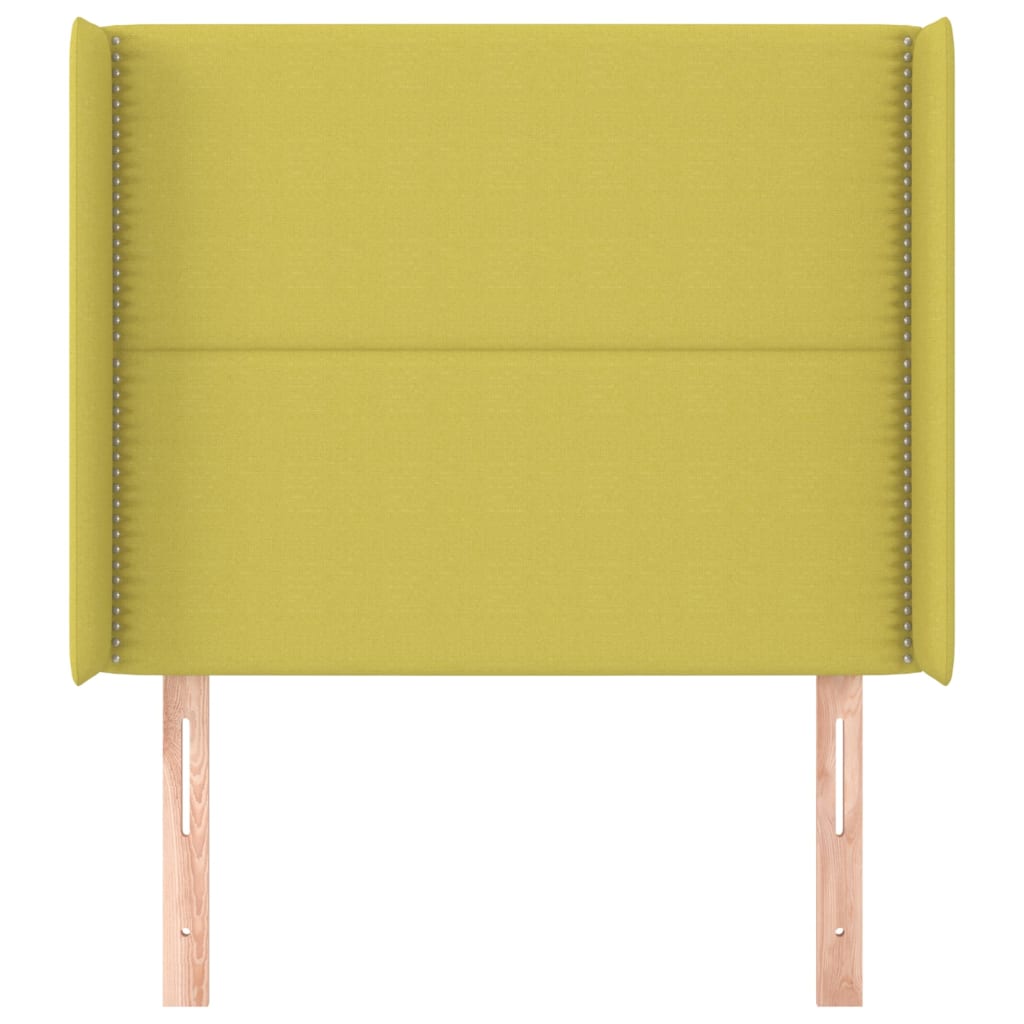 Testiera ad Orecchio Verde 83x16x118/128 cm in Tessuto