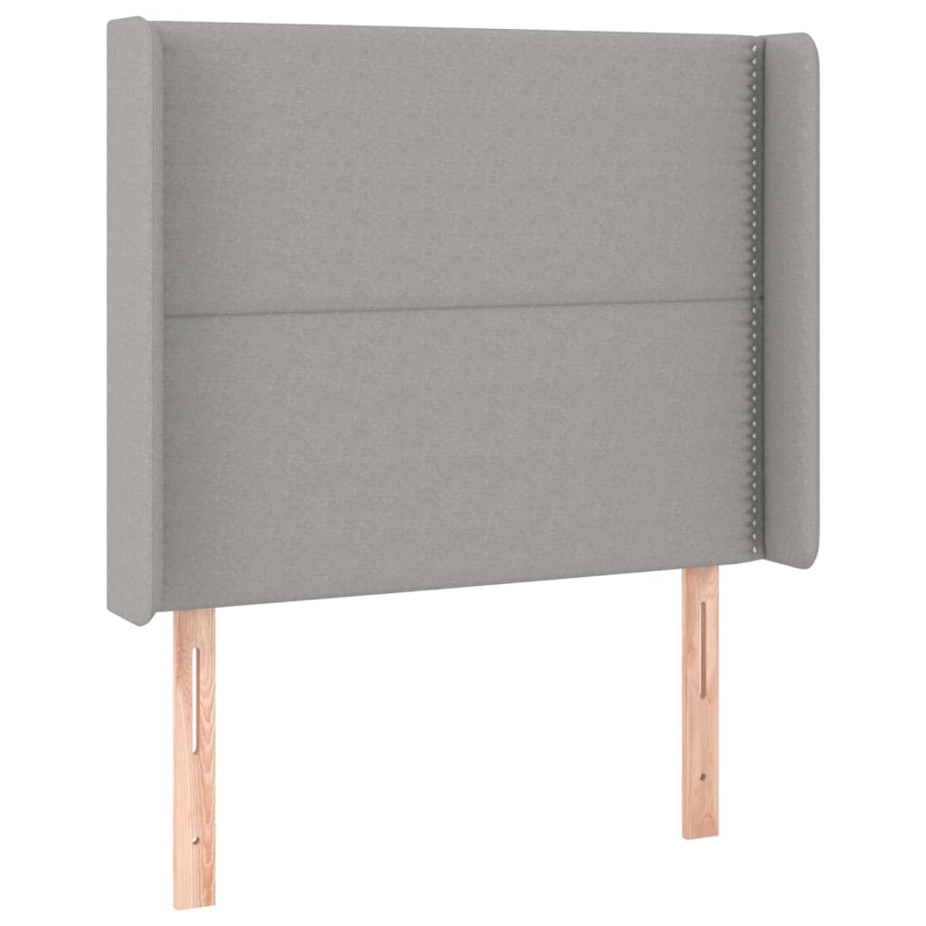 Testiera ad Orecchio Grigio Chiaro 93x16x118/128 cm in Tessuto
