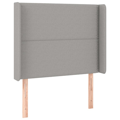 Testiera ad Orecchio Grigio Chiaro 93x16x118/128 cm in Tessuto