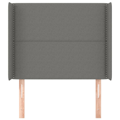 Testiera ad Orecchio Grigio Scuro 93x16x118/128 cm in Tessuto