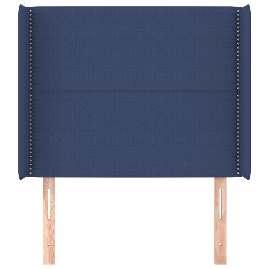 Testiera ad Orecchio Blu 93x16x118/128 cm in Tessuto