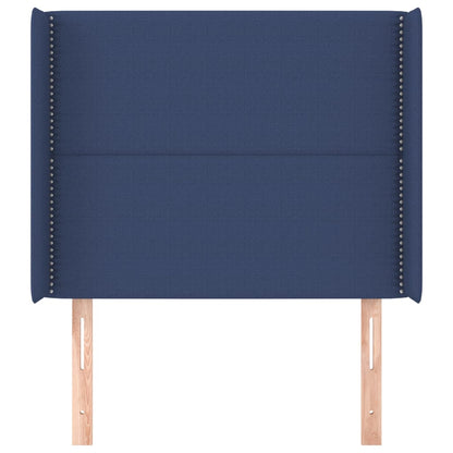 Testiera ad Orecchio Blu 93x16x118/128 cm in Tessuto