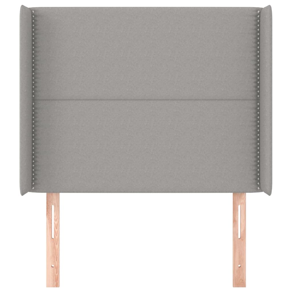 Testiera ad Orecchio Grigio Chiaro 103x16x118/128 cm in Tessuto
