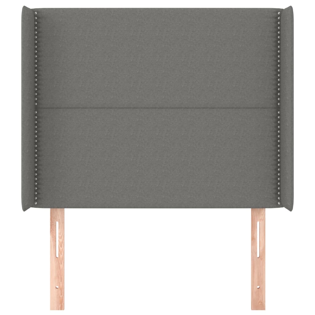 Testiera ad Orecchio GrigioScuro 103x16x118/128cm inTessuto