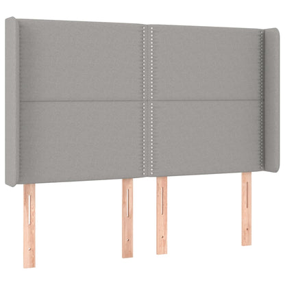 Testiera ad Orecchio Grigio Chiaro 147x16x118/128 cm in Tessuto