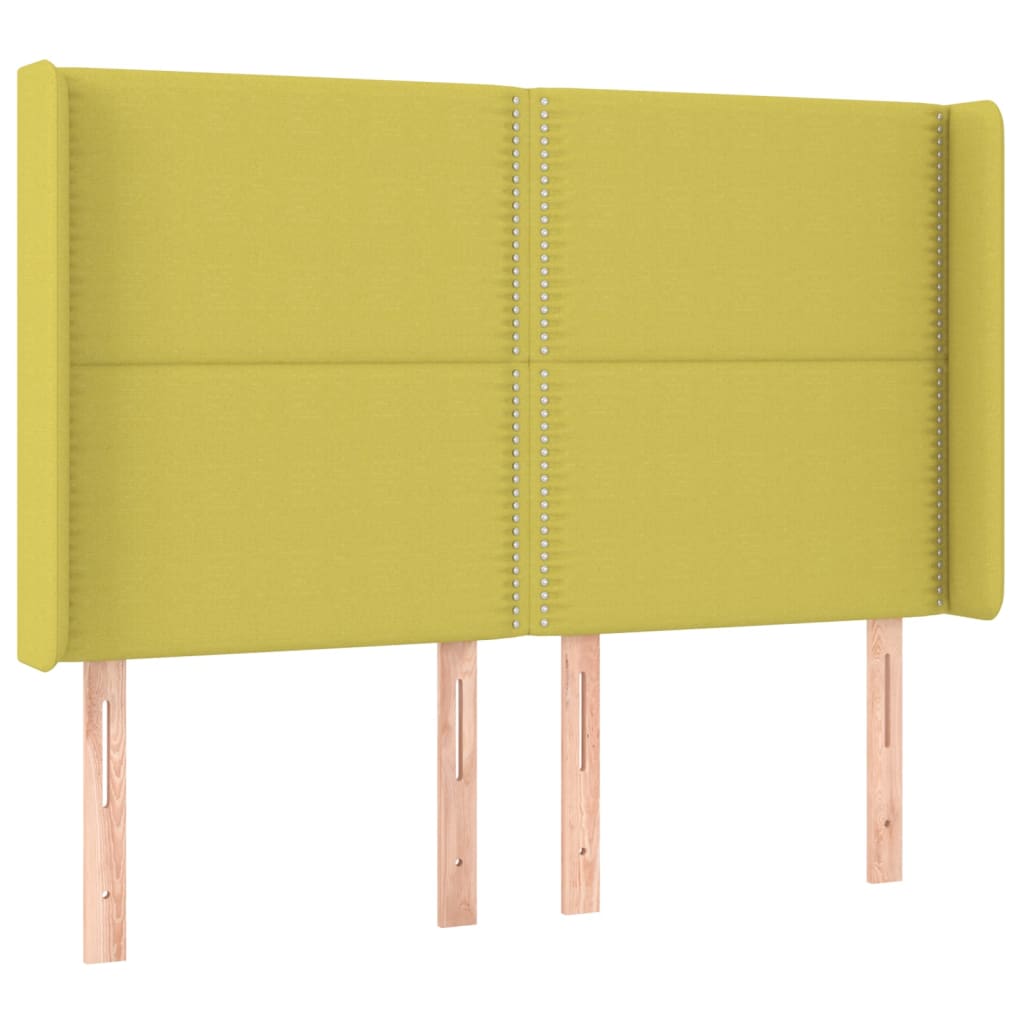 Testiera ad Orecchio Verde 147x16x118/128 cm in Tessuto