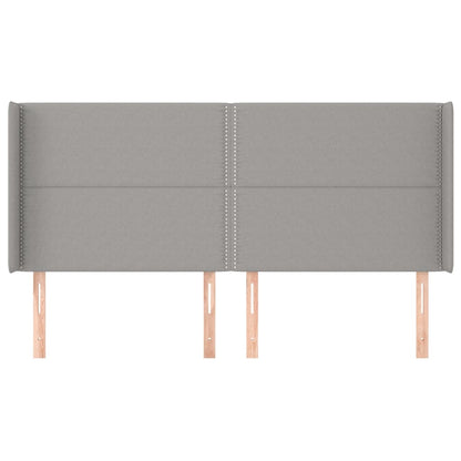 Testiera ad Orecchio Grigio Chiaro 163x16x118/128 cm in Tessuto