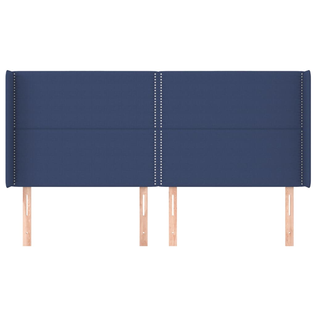 Testiera ad Orecchio Blu 163x16x118/128 cm in Tessuto
