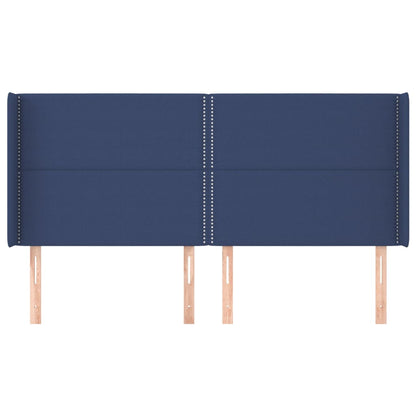Testiera ad Orecchio Blu 163x16x118/128 cm in Tessuto
