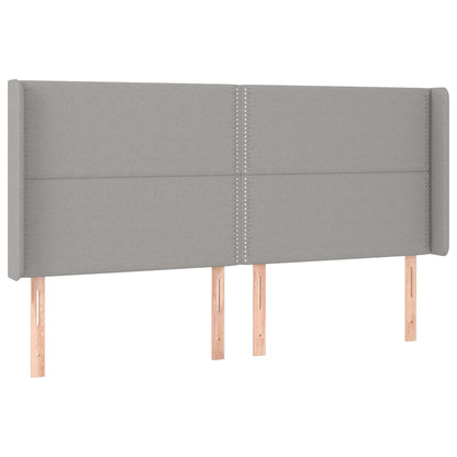 Testiera ad Orecchio Grigio Chiaro 203x16x118/128 cm in Tessuto