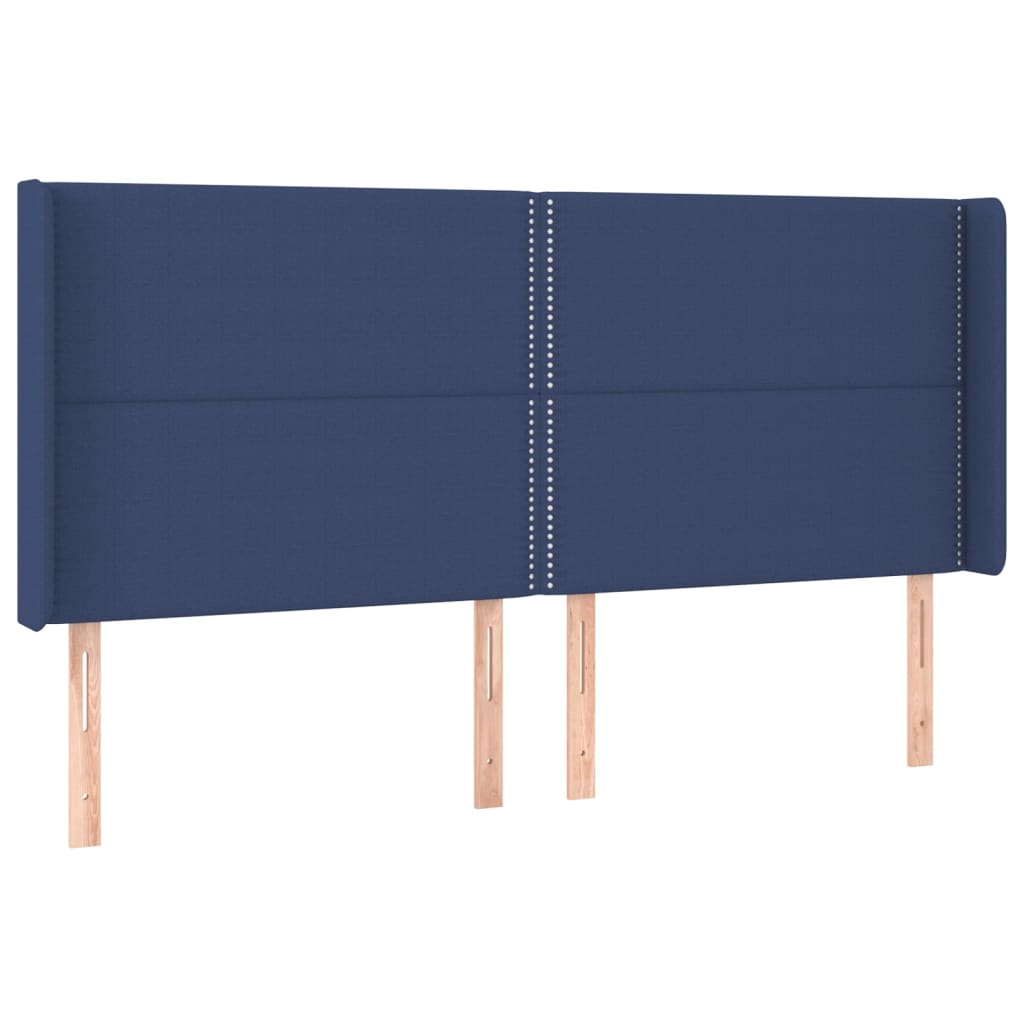 Testiera ad Orecchio Blu 203x16x118/128 cm in Tessuto