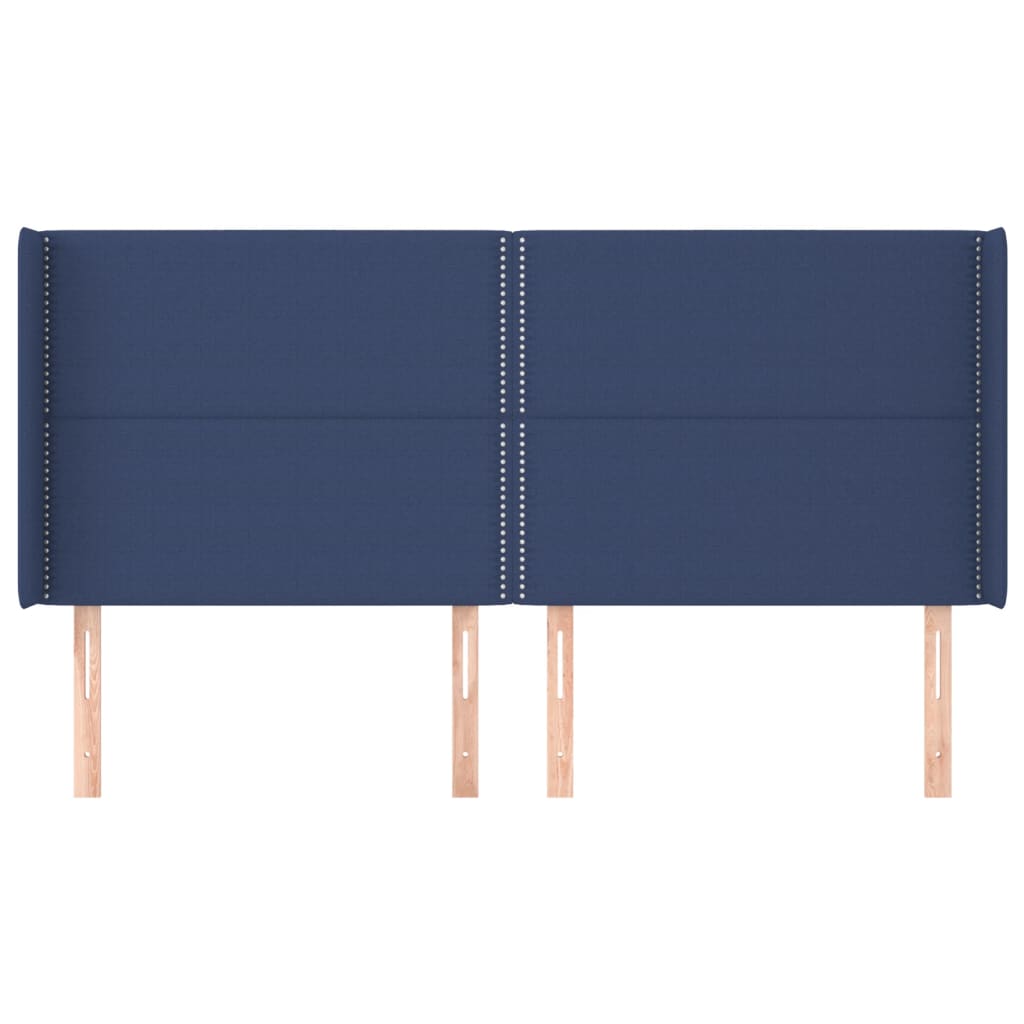 Testiera ad Orecchio Blu 203x16x118/128 cm in Tessuto