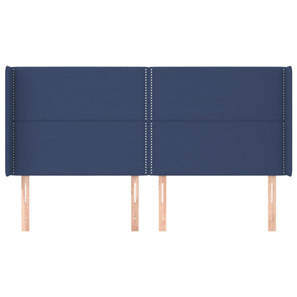 Testiera ad Orecchio Blu 203x16x118/128 cm in Tessuto