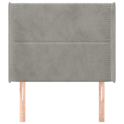 Testiera ad Orecchio Grigio Chiaro 83x16x118/128 cm in Velluto