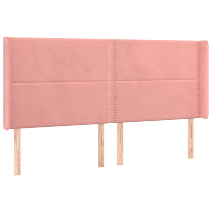 Testiera ad Orecchio Rosa 163x16x118/128 cm in Velluto