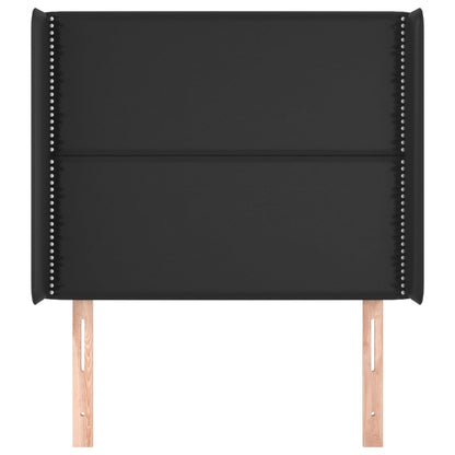 Testiera ad Orecchio Nera 83x16x118/128 cm in Similpelle