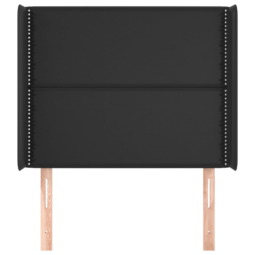 Testiera ad Orecchio Nera 83x16x118/128 cm in Similpelle