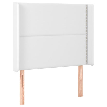 Testiera ad Orecchio Bianco 93x16x118/128 cm in Similpelle