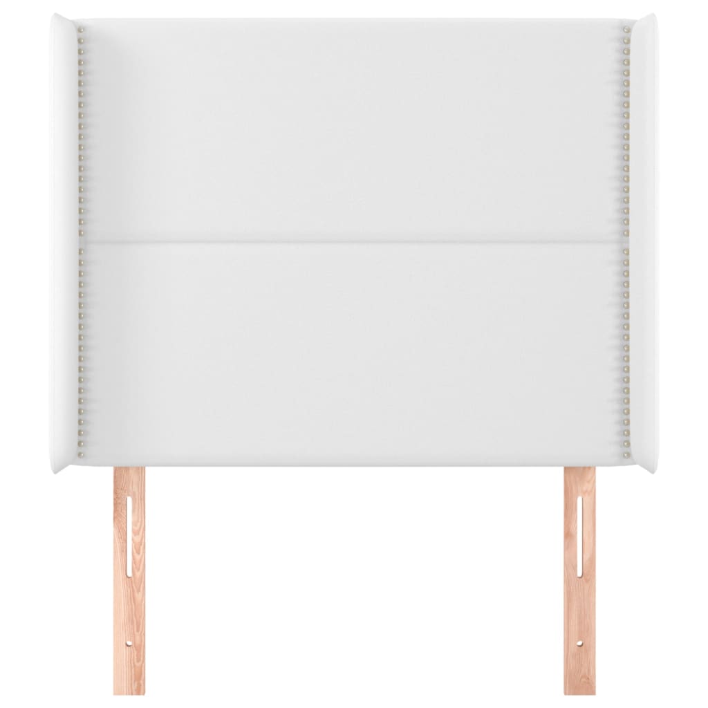 Testiera ad Orecchio Bianco 93x16x118/128 cm in Similpelle
