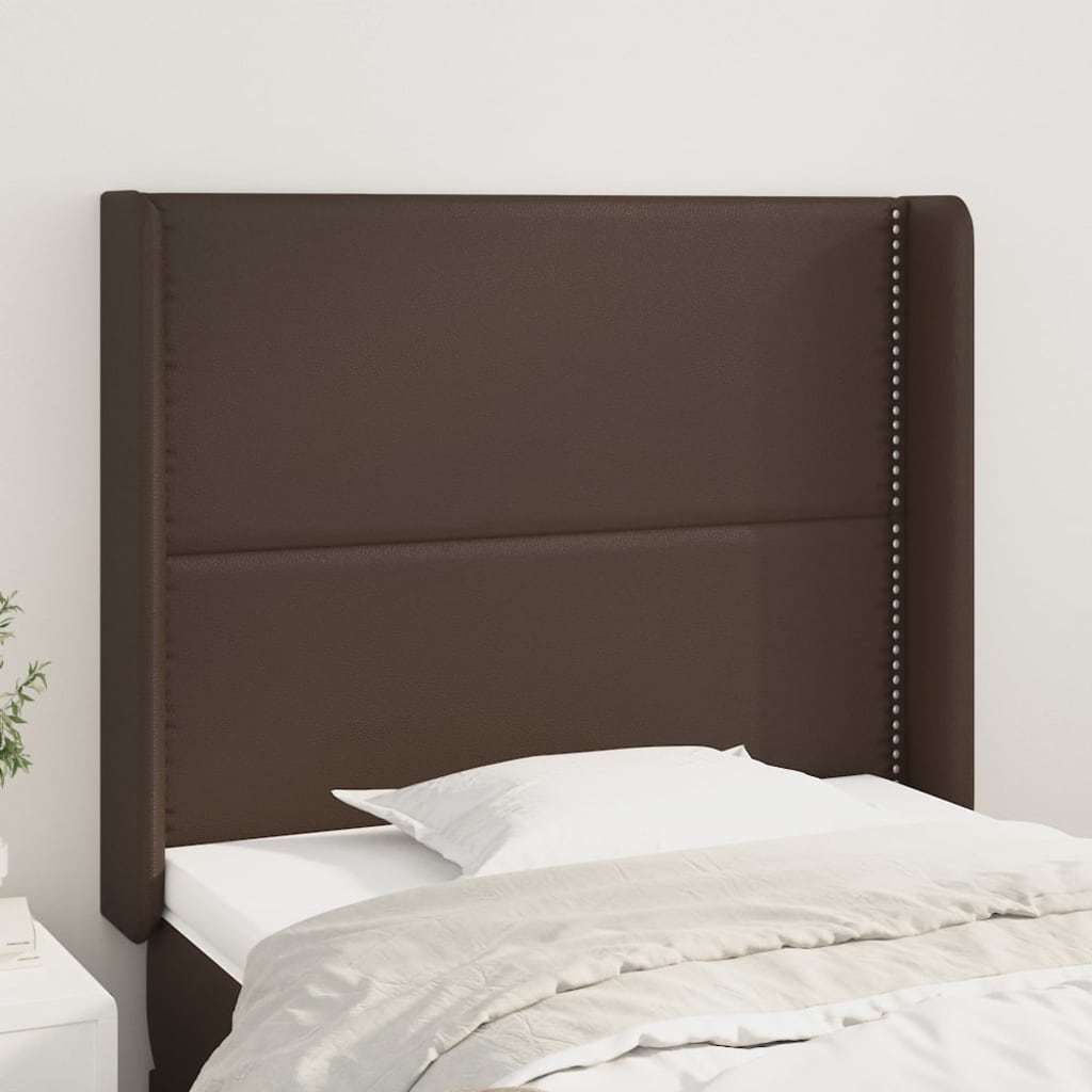 Testiera ad Orecchio Marrone 93x16x118/128 cm in Similpelle