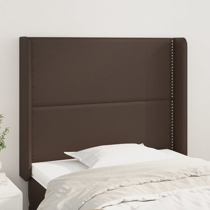 Testiera ad Orecchio Marrone 93x16x118/128 cm in Similpelle