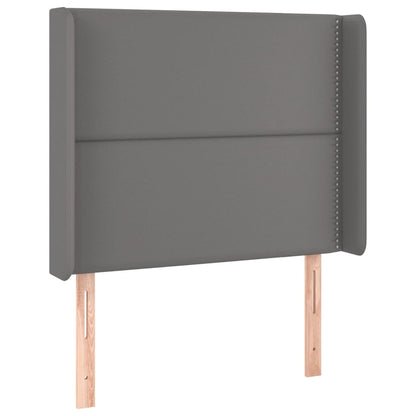Testiera ad Orecchio Grigio 93x16x118/128 cm in Similpelle
