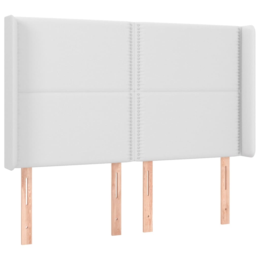Testiera ad Orecchio Bianco 147x16x118/128 cm in Similpelle