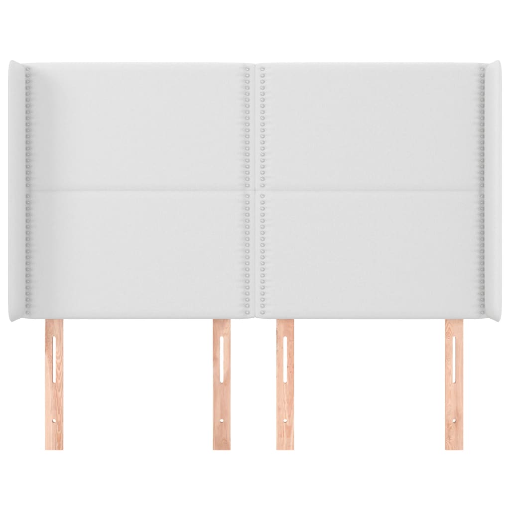 Testiera ad Orecchio Bianco 147x16x118/128 cm in Similpelle