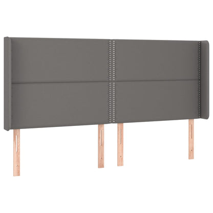 Testiera ad Orecchio Grigio 183x16x118/128 cm in Similpelle