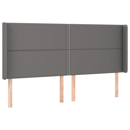 Testiera ad Orecchio Grigio 203x16x118/128 cm in Similpelle