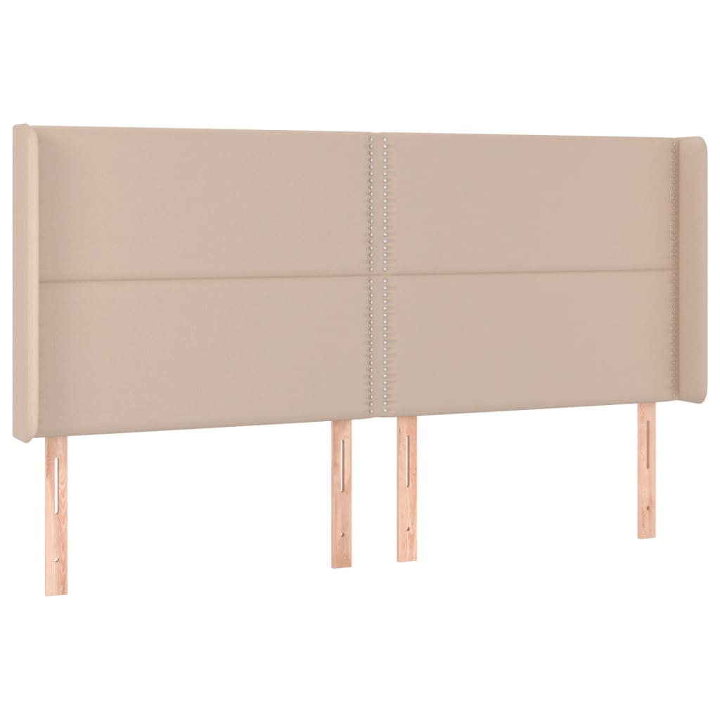 Testiera ad Orecchio Cappuccino 203x16x118/128 cm in Similpelle