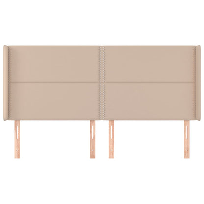 Testiera ad Orecchio Cappuccino 203x16x118/128 cm in Similpelle