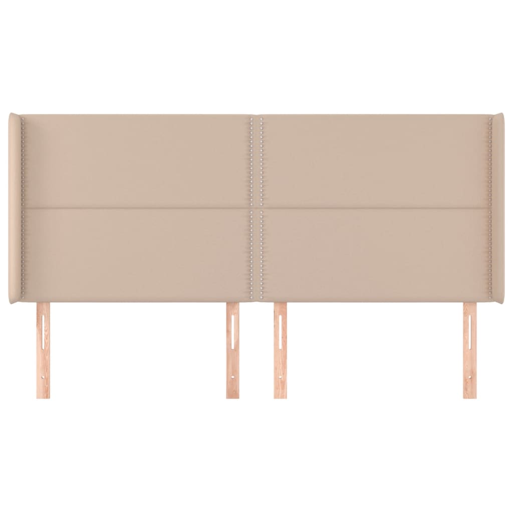 Testiera ad Orecchio Cappuccino 203x16x118/128 cm in Similpelle