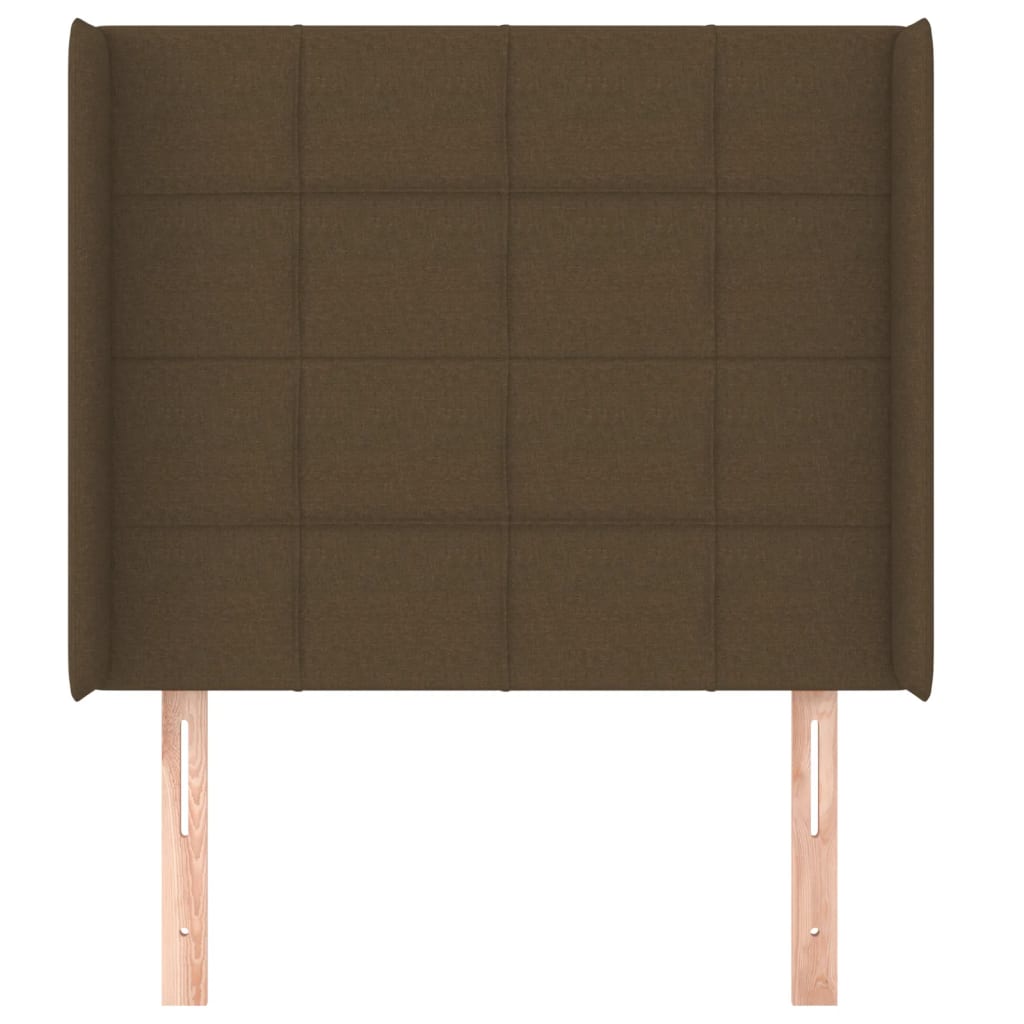 Testiera ad Orecchio Marrone Scuro 83x16x118/128 cm in Tessuto