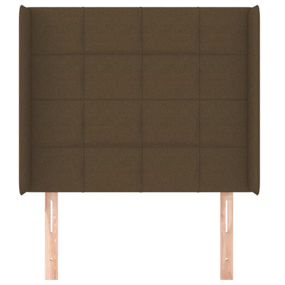 Testiera ad Orecchio Marrone Scuro 93x16x118/128 cm in Tessuto