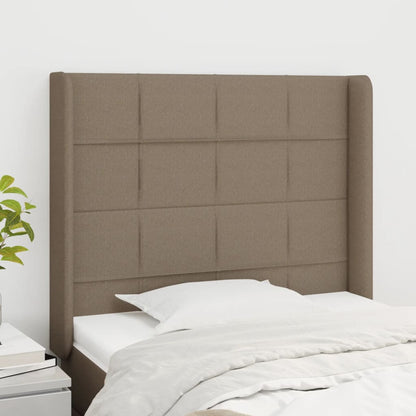 Testiera ad Orecchio Tortora 93x16x118/128 cm in Tessuto