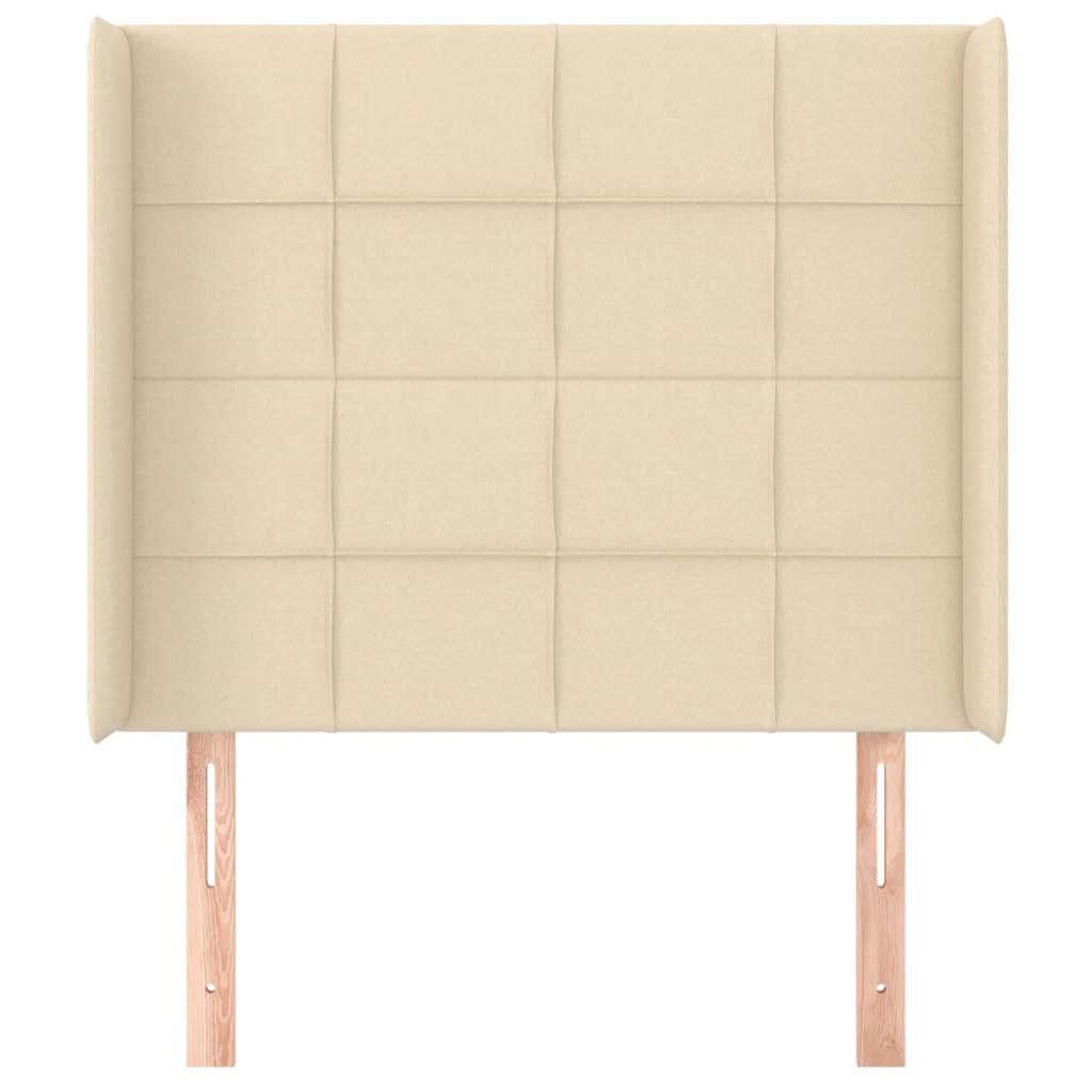 Testiera ad Orecchio Crema 93x16x118/128 cm in Tessuto