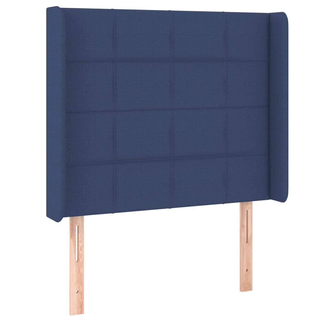 Testiera ad Orecchio Blu 93x16x118/128 cm in Tessuto