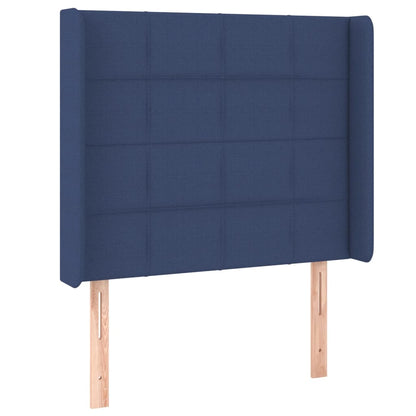Testiera ad Orecchio Blu 93x16x118/128 cm in Tessuto