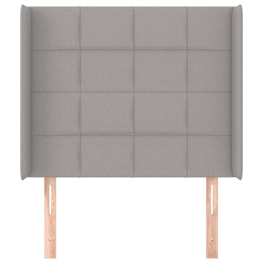 Testiera ad Orecchio Grigio Chiaro 103x16x118/128 cm in Tessuto