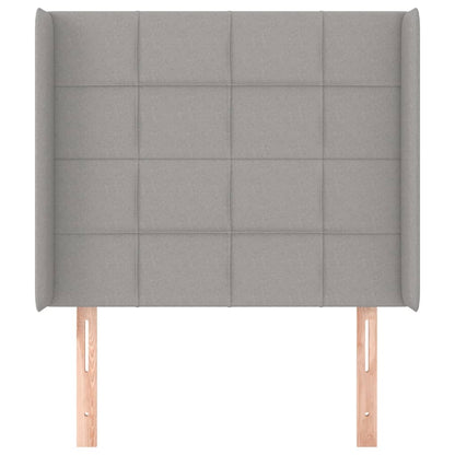 Testiera ad Orecchio Grigio Chiaro 103x16x118/128 cm in Tessuto