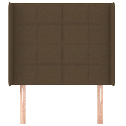 Testiera ad Orecchio Marrone Scuro 103x16x118/128 cm in Tessuto
