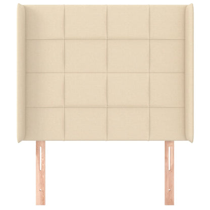 Testiera ad Orecchio Crema 103x16x118/128 cm in Tessuto