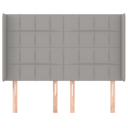 Testiera ad Orecchio Grigio Chiaro 147x16x118/128 cm in Tessuto