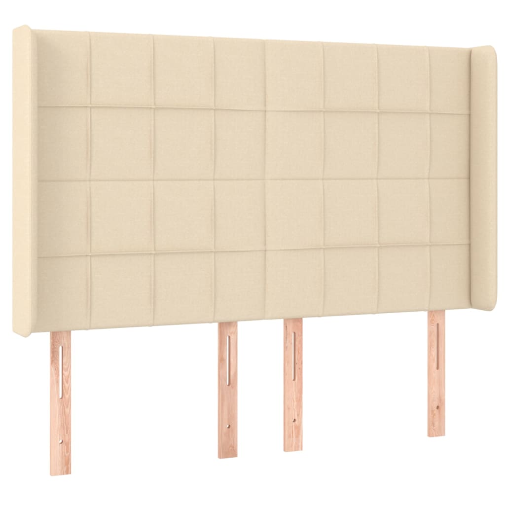 Testiera ad Orecchio Crema 147x16x118/128 cm in Tessuto