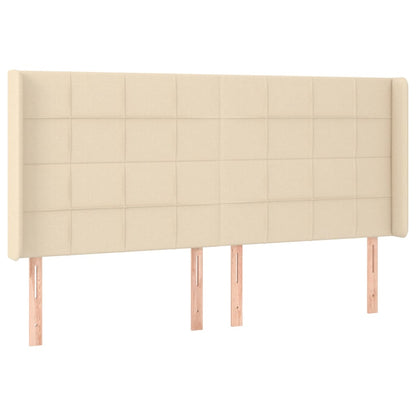 Testiera ad Orecchio Crema 163x16x118/128 cm in Tessuto