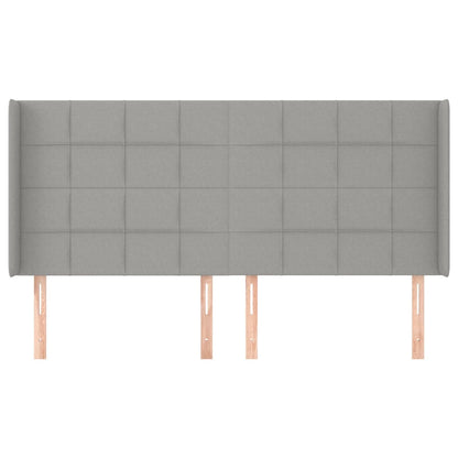 Testiera ad Orecchio Grigio Chiaro 183x16x118/128 cm in Tessuto