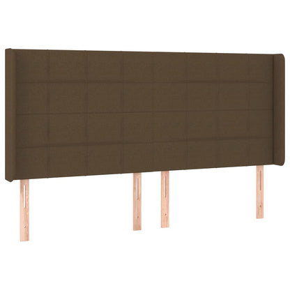 Testiera ad Orecchio Marrone Scuro 183x16x118/128 cm in Tessuto