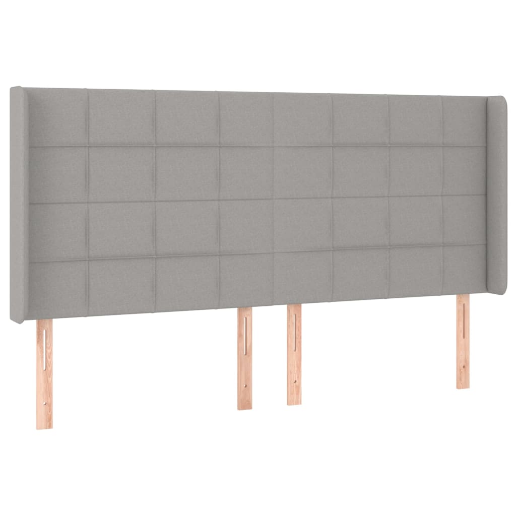 Testiera ad Orecchio Grigio Chiaro 203x16x118/128 cm in Tessuto