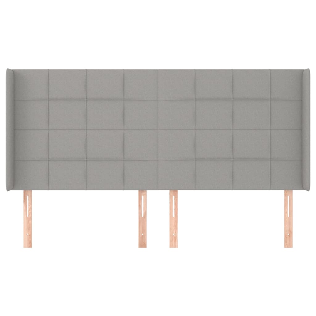 Testiera ad Orecchio Grigio Chiaro 203x16x118/128 cm in Tessuto